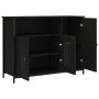 Credenza Nera 100x35x75 cm in Legno Multistrato