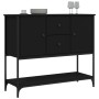 Credenza Nera 100x36x85 cm in Legno Multistrato