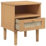 Comodino SENJA Marrone Aspetto Rattan 40x35x48 cm in Legno Pino