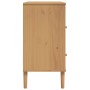 Credenza SENJA Aspetto Rattan Marrone 80x40x80 cm Massello Pino