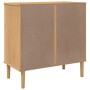 Credenza SENJA Aspetto Rattan Marrone 80x40x80 cm Massello Pino