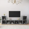 Mobili TV 4 pz Grigio Cemento 72x35x36,5cm in Legno Multistrato