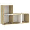 Mobili TV 2 pz Bianco e Rovere 72x35x36,5 cm Legno Multistrato