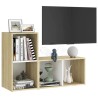 Mobili TV 2 pz Bianco e Rovere 72x35x36,5 cm Legno Multistrato