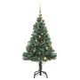 Albero Natale Artificiale 150 LED Palline e Neve Fioccata 150cm