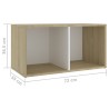 Mobili TV 2 pz Bianco e Rovere 72x35x36,5 cm Legno Multistrato