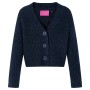 Cardigan da Bambina Lavorato a Mano Blu Marino 104