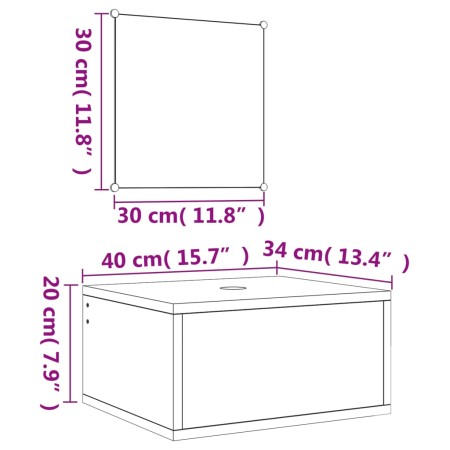 Set Mobili da Bagno 2 pz Rovere in Legno Multistrato