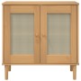 Credenza SENJA Aspetto Rattan Marrone 80x35x80 cm Massello Pino