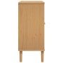 Credenza SENJA Aspetto Rattan Marrone 80x35x80 cm Massello Pino