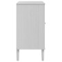 Credenza SENJA Aspetto Rattan Bianco 80x40x80 cm Massello Pino