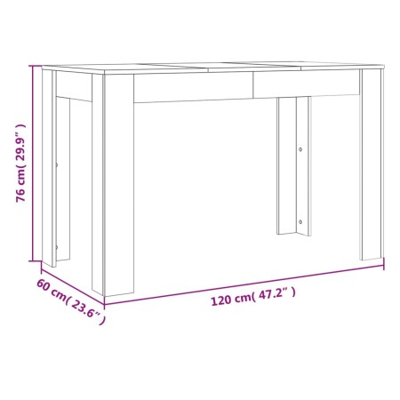 Tavolo da Pranzo Grigio Sonoma 120x60x76 cm Legno Multistrato