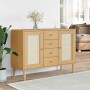 Credenza SENJA Aspetto Rattan 112x40x80 cm Legno Massello Pino