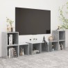 Set Mobile TV 6 pz Grigio Cemento in Legno Multistrato