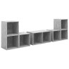 Set Mobile TV 6 pz Grigio Cemento in Legno Multistrato