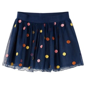 Gonna da Bambina in Tulle a Pois Blu Marino 140