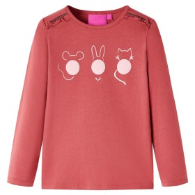 Maglietta per Bambini Maniche Lunghe Rosa Bruciato 104