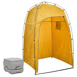 Toilette Portatile da Campeggio con Tenda 10+10 L