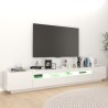 Mobile Porta TV con Luci LED Bianco Lucido 260x35x40 cm