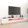 Mobile Porta TV con Luci LED Bianco Lucido 260x35x40 cm