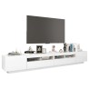 Mobile Porta TV con Luci LED Bianco Lucido 260x35x40 cm