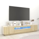 Mobile Porta TV con Luci LED Rovere Sonoma 200x35x40 cm