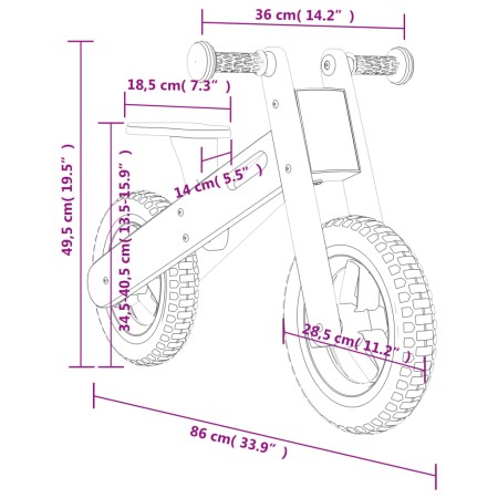 Bicicletta Senza Pedali per Bambini Grigio Stampato