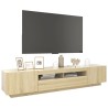 Mobile Porta TV con Luci LED Rovere Sonoma 200x35x40 cm