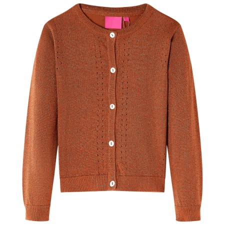 Cardigan da Bambina Lavorato a Mano Cognac 140