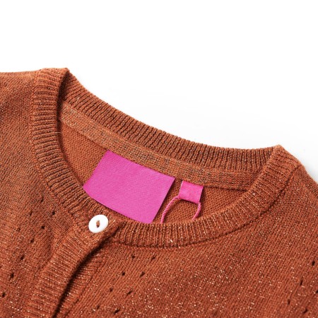 Cardigan da Bambina Lavorato a Mano Cognac 140