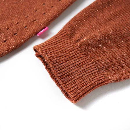 Cardigan da Bambina Lavorato a Mano Cognac 140