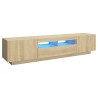 Mobile Porta TV con Luci LED Rovere Sonoma 180x35x40 cm