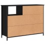 Credenza Nera 100x33x75 cm in Legno Multistrato