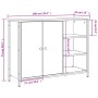 Credenza Nera 100x33x75 cm in Legno Multistrato