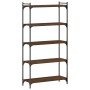 Libreria 5 Ripiani Rovere Marrone 80x30x154cm Legno Multistrato