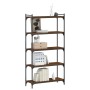 Libreria 5 Ripiani Rovere Marrone 80x30x154cm Legno Multistrato