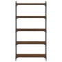 Libreria 5 Ripiani Rovere Marrone 80x30x154cm Legno Multistrato