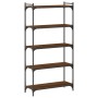 Libreria 5 Ripiani Rovere Marrone 80x30x154cm Legno Multistrato