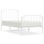 Giroletto con Testiera e Pediera Metallo Bianco 90x200 cm