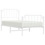 Giroletto con Testiera e Pediera Metallo Bianco 90x200 cm