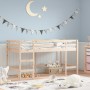 Letto Soppalco con Scala Bambini 90x200 cm Legno Massello Pino