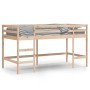 Letto Soppalco con Scala Bambini 90x200 cm Legno Massello Pino