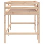 Letto Soppalco con Scala Bambini 90x200 cm Legno Massello Pino