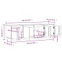 Mobile Porta TV Bianco 156x37x45 cm in Legno Massello di Pino