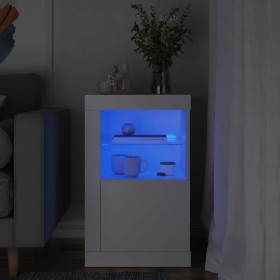 Armadietto con Luci LED Bianco in Legno Multistrato