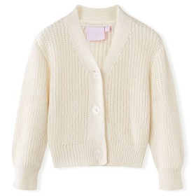 Cardigan da Bambina Lavorato a Maglia Bianco Neve 92