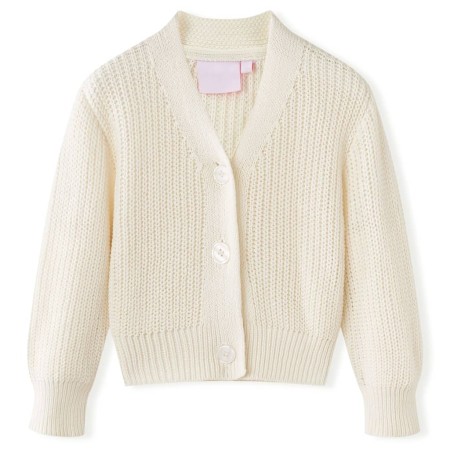 Cardigan da Bambina Lavorato a Maglia Bianco Neve 92