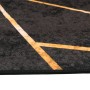 Tappeto Lavabile Nero e Oro 160x230 cm Antiscivolo