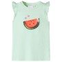 Maglietta da Bambina Maniche Volant Verde Tenue 140