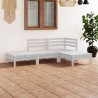 Set Divani da Giardino 4 pz Bianco in Legno Massello di Pino